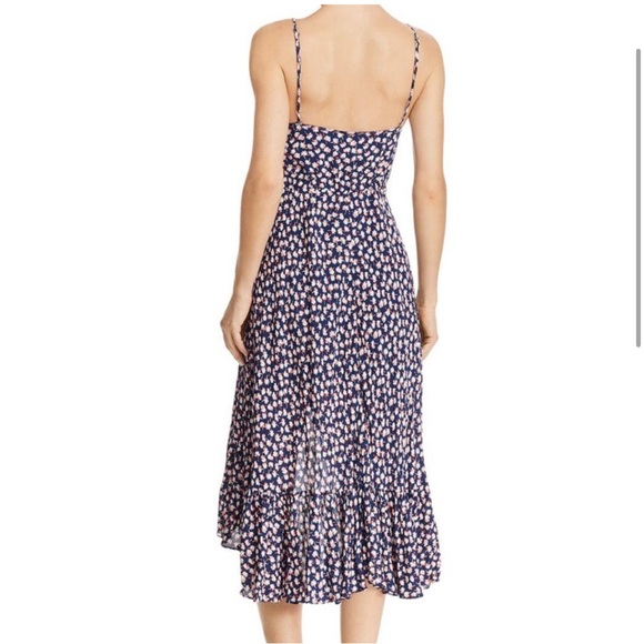 Rails Frida Pink Poms Blue Floral Midi Dress Sz M - Picture 3 of 7